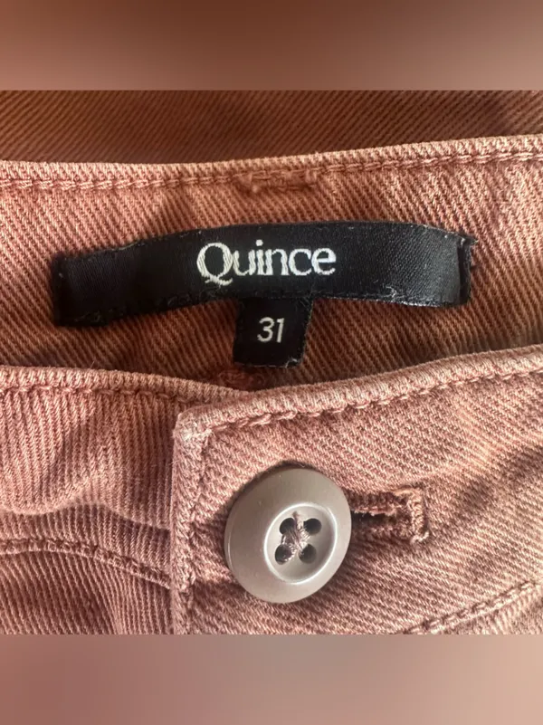 Quince High Rise Cropped Wide Straight Pants Women’s 31 Rust Orange Twill - Image 8