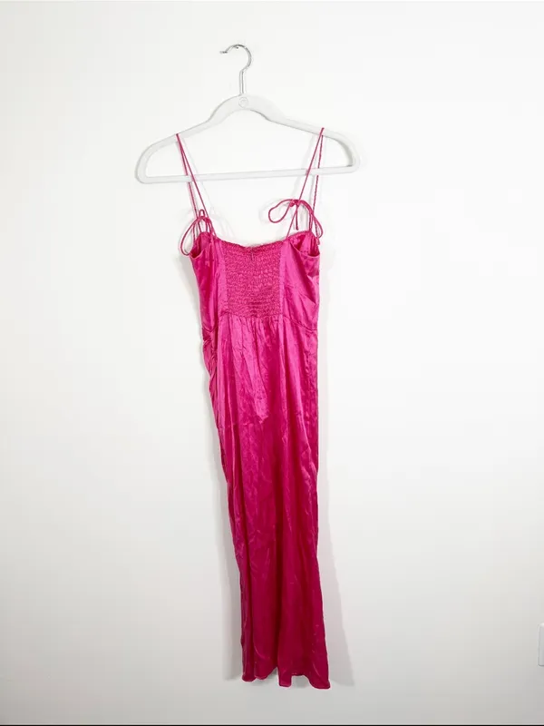 Reformation Marguerite Pink Flambé Dress - Image 8