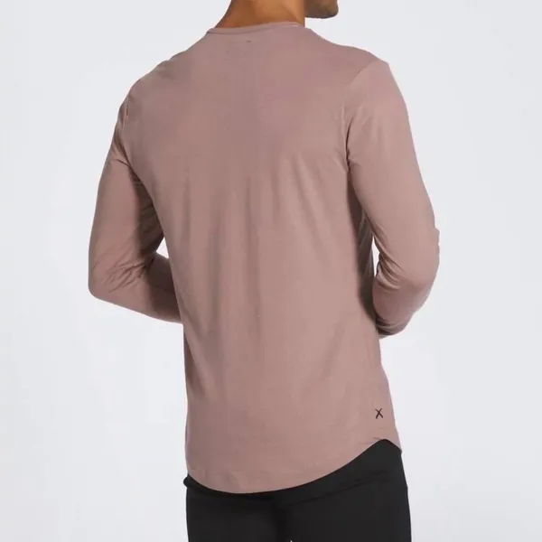 Cuts Men’s Large AO Long Sleeve Curve Hem‎ Tee Mauve Pink Workout Active - Image 6