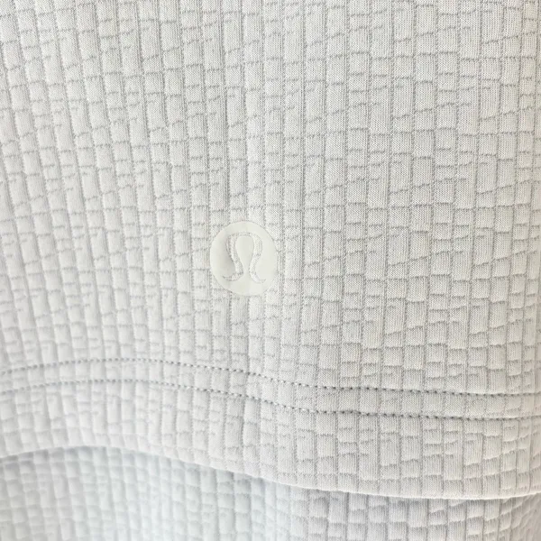 Lululemon Textured Long-Sleeve Polo Shirt Starch Blue White Athleisure Preppy - Image 9