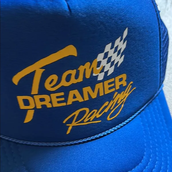 Dreamers Blue Racing Cap with Yellow Logo - Image 2