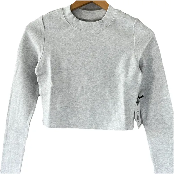 NWT‎ IVL Collective Cotton Jersey Cropped Top Womens Heather Gray Small Athletic - Image 3