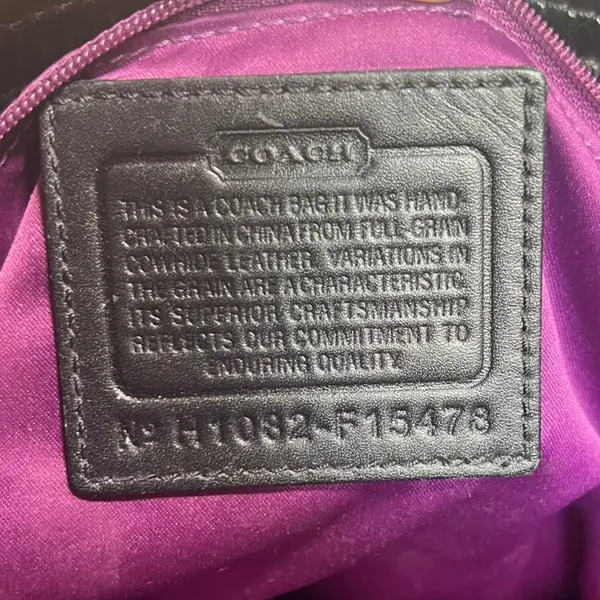 Coach Zoe Hobo Bag Womens Large Black Crinkled Patent Leather F15478‎ - Image 7
