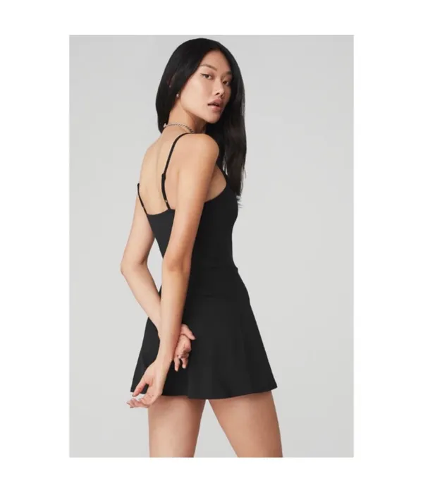 Alo Yoga Alosoft Courtside Tennis Dress Black XS - Image 2