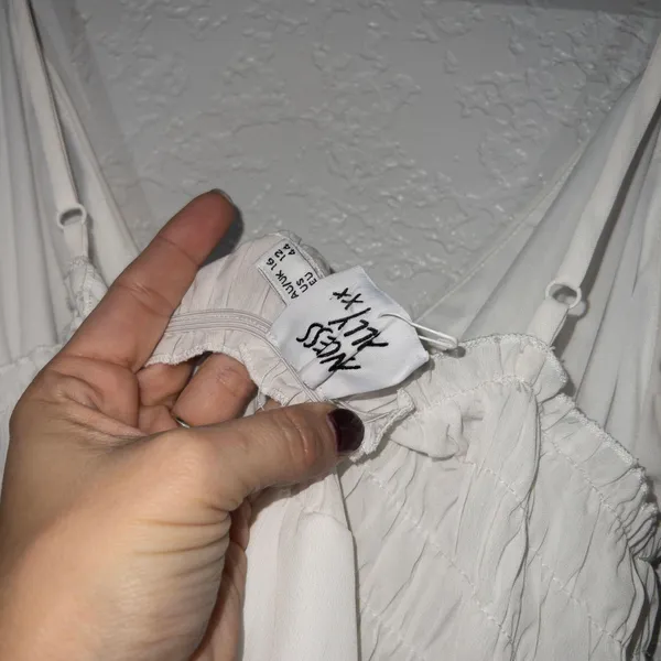 New White Roza Mini Dress Size 12 - Image 7