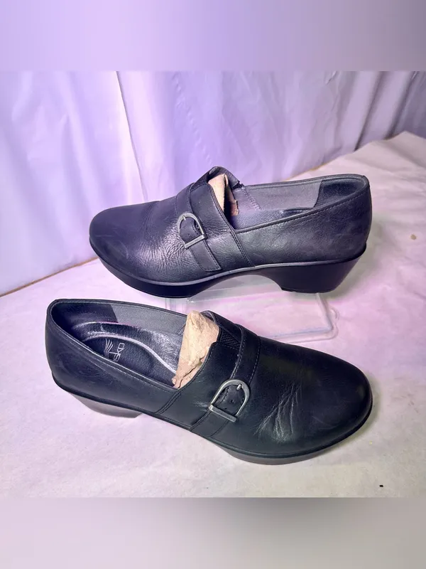 Dansko Black Leather Buckle Slip-On Loafer - Image 3