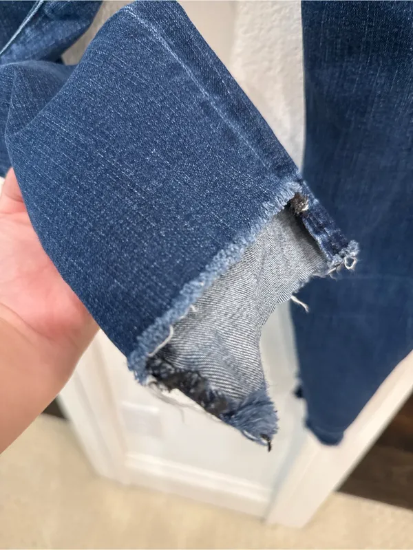 7 For All Mankind b(air) Authentic Ankle Skinny Jeans Size 28 Raw Hem - Image 5