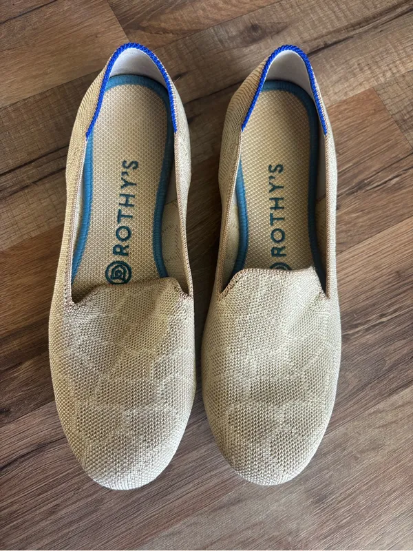 Rothy’s Flat Slip on Loafer Shoes in Safari Gold Giraffe Print - Image 2