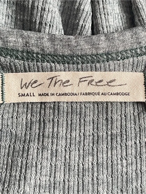 We the Free Henley Top Shirt Textured Green Blue V Neck Free People Women S - Image 7
