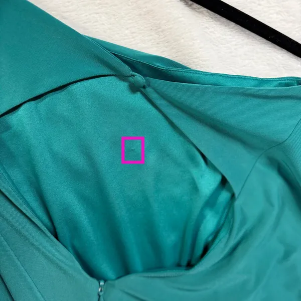 Jessica Simpson 6 Teal Draped Open Back Mini Dress Cocktail Party Wedding Date - Image 7