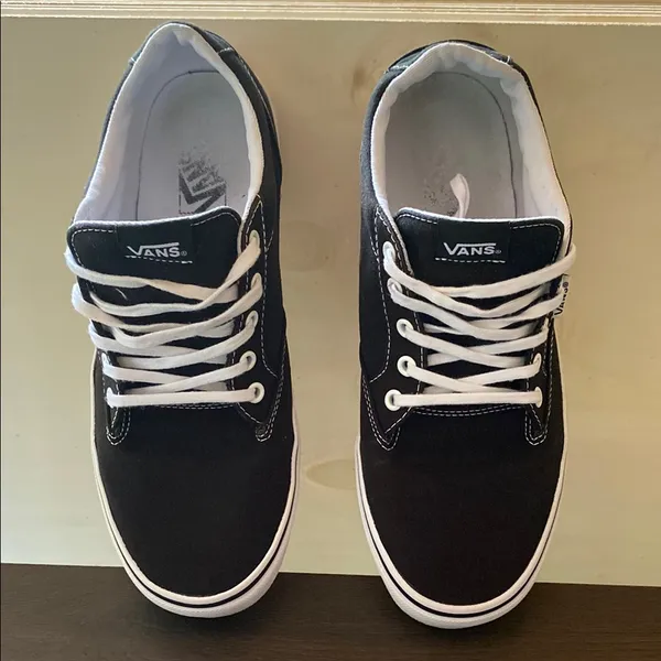 Vans Black and White Classic Sneakers - Image 2