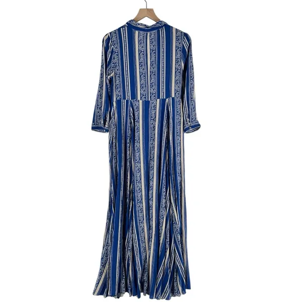 Free People‎ After The Storm Maxi Dress Button Front Paisley 3/4 Sleeve Boho - Image 3