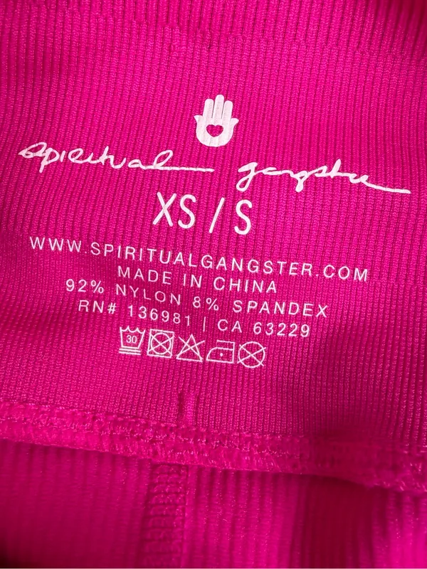 Spiritual Gangster Love Sculpt 7/8 Leggings XS S Magenta Ribbed NWT - Image 8