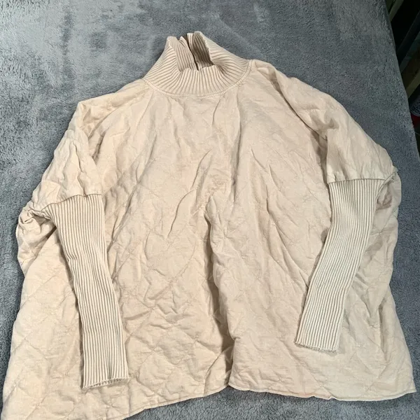 FP one free people cream cotton Sweatshirt sweater - Image 8