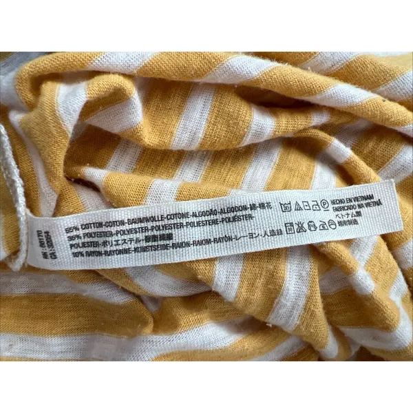 Free People Beach Women's Striped Shirt Dress Size Small Belted Yellow White‎ - Image 8
