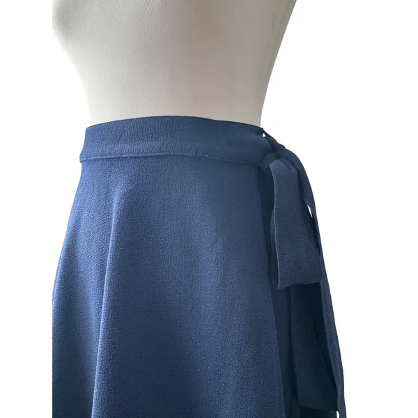 American Apparel Navy Blue Adjustable Self-Tie Wrap Mini Skirt - Image 4
