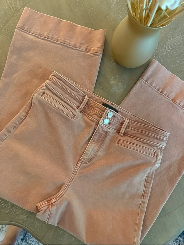 Ann Taylor Wide-Leg Jeans in Dusty Coral - Image 2
