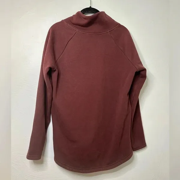 Athleta Pullover Sweatshirt Size Medium Maroon Zip Athleisure Active - Image 2