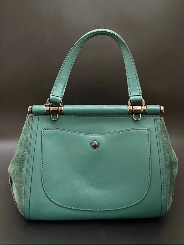 COACH 12086 Green Drifter Snakeskin Top Handle Crossbody Shoulder Bag - Image 3