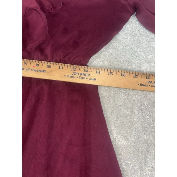 autres filles dress ruffle burgundy EUC medium lined Faux Wrap Midi - Image 10