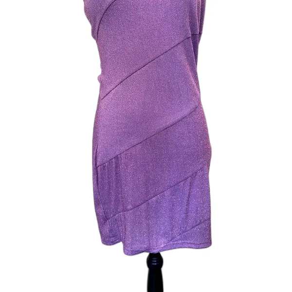 NWT‎ Princess Polly Nancy Sparkle Mini Dress Purple Glitter Bodycon US Size 10 - Image 4
