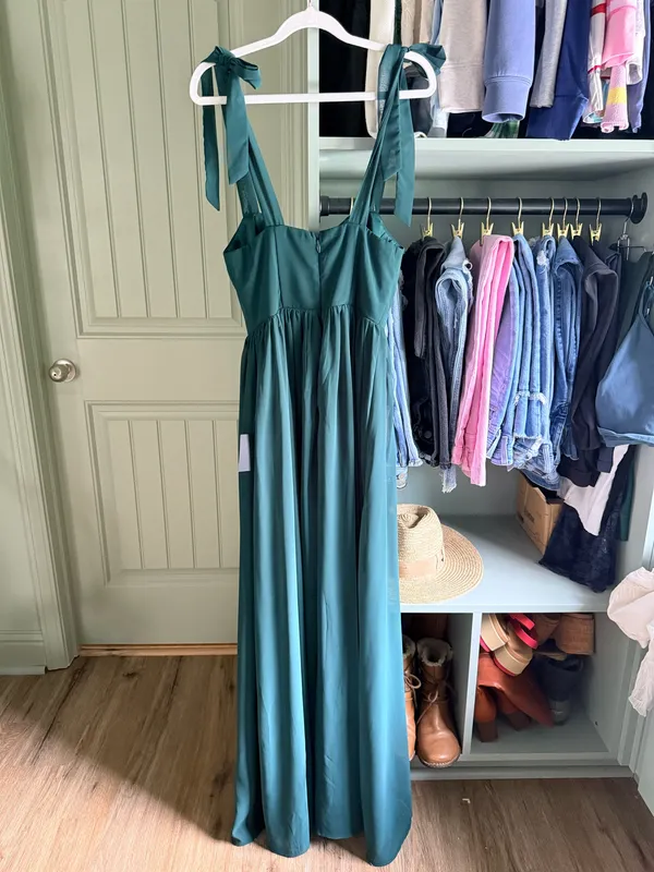 Lulu's Emerald Green Maxi Dress with Sweetheart Bodice - Image 3