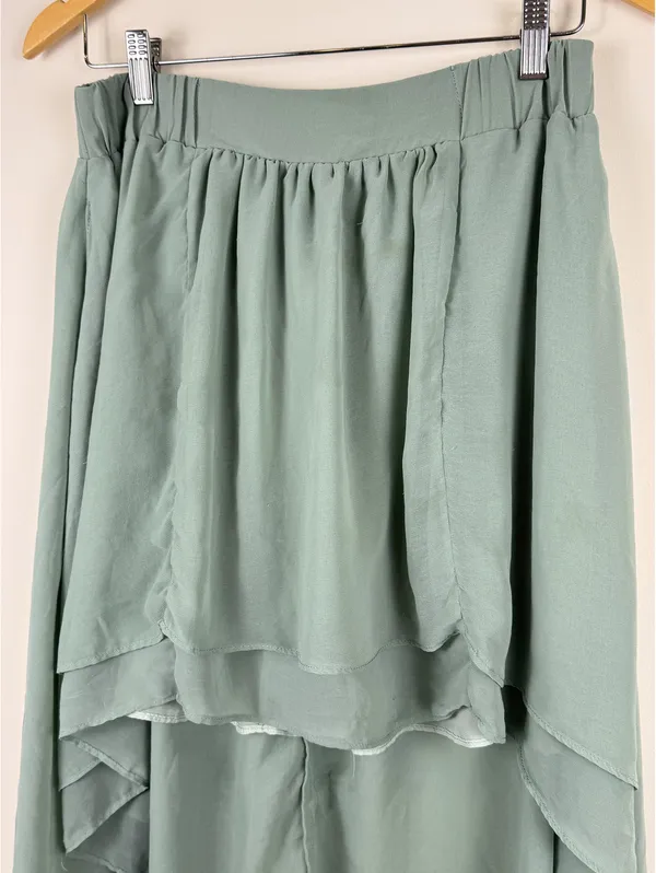 Staring at Stars UO Sage Green Layered High Low Chiffon Skirt Small Boho - Image 2