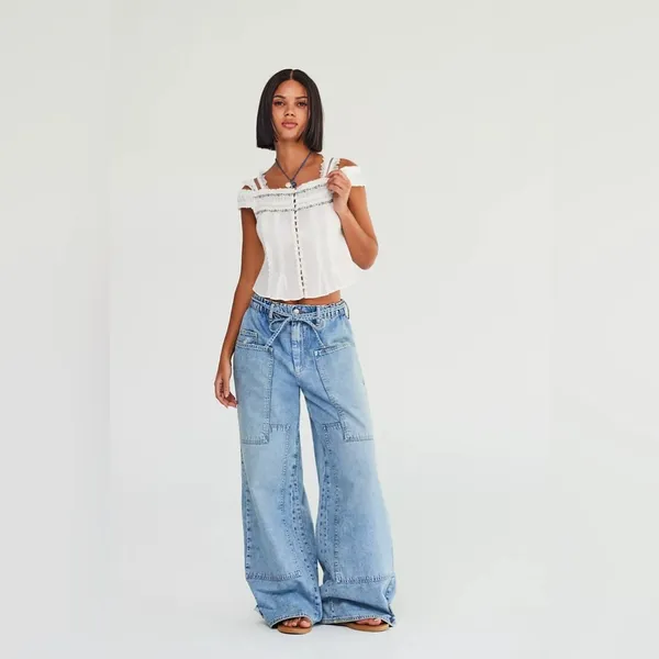 Free people CRVY Outlaw Wide-Leg Jeans - Image 3