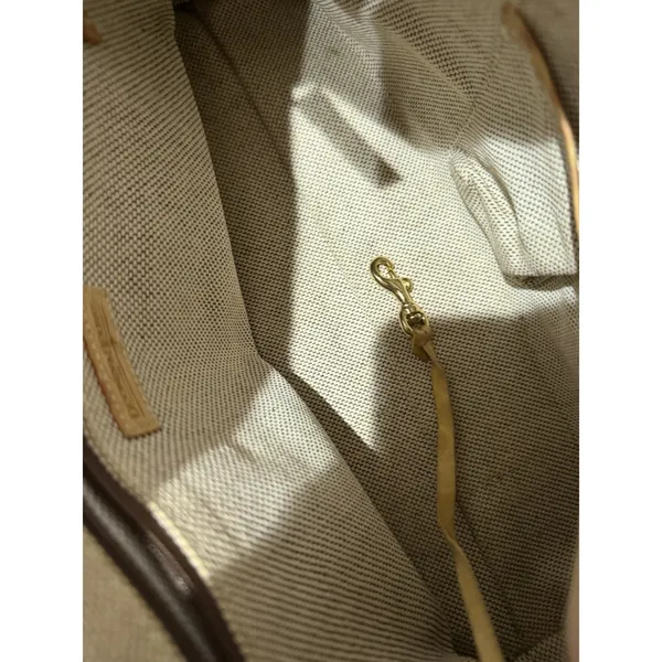 Vtg Dooney‎ & Bourke Y2K Satchel Handbag Monogram Canvas Croc Embossed Trim F - Image 10