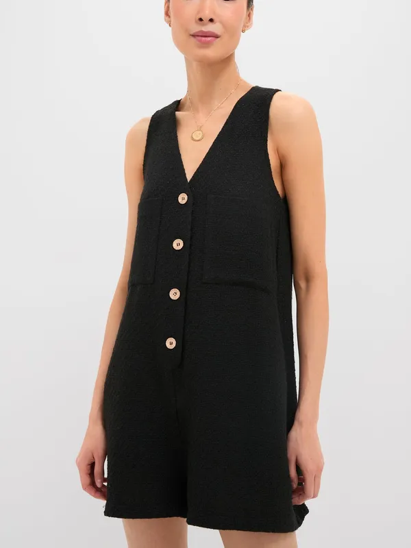 Tuckernuck Black Textured Myla Romper - Image 2