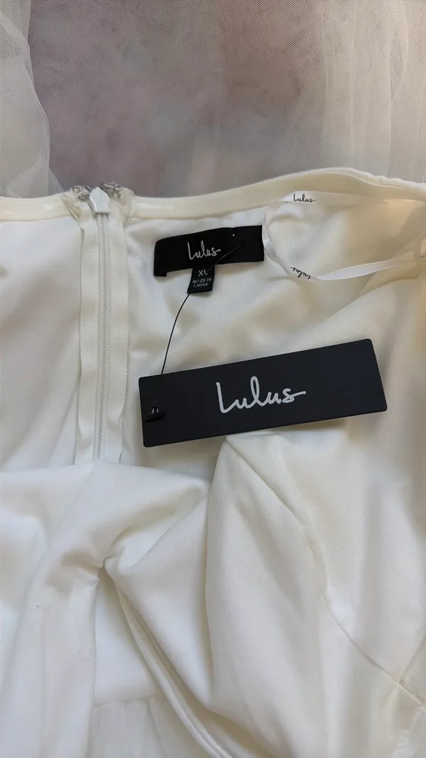 NWT Lulus White High Low Bridal Dress - Image 5