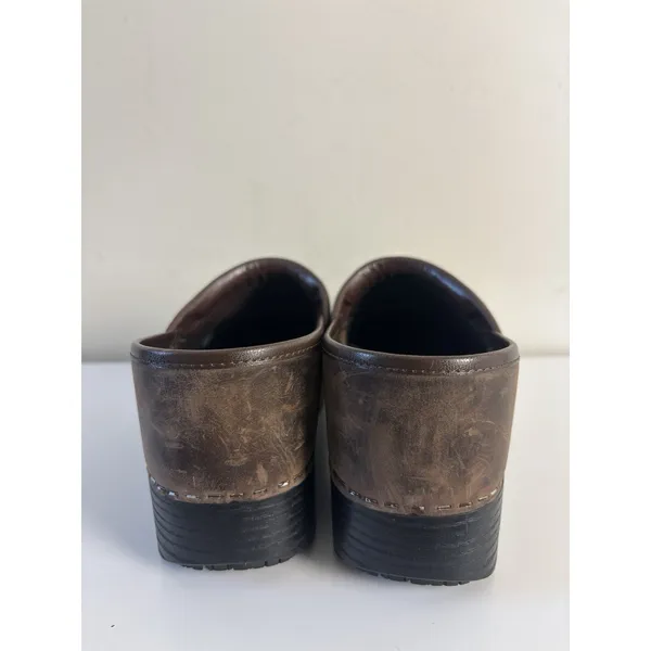Abeo Bio System Eve Brown Leather Clogs Sz 9 N Slip Resistant Rubber Sole - Image 5