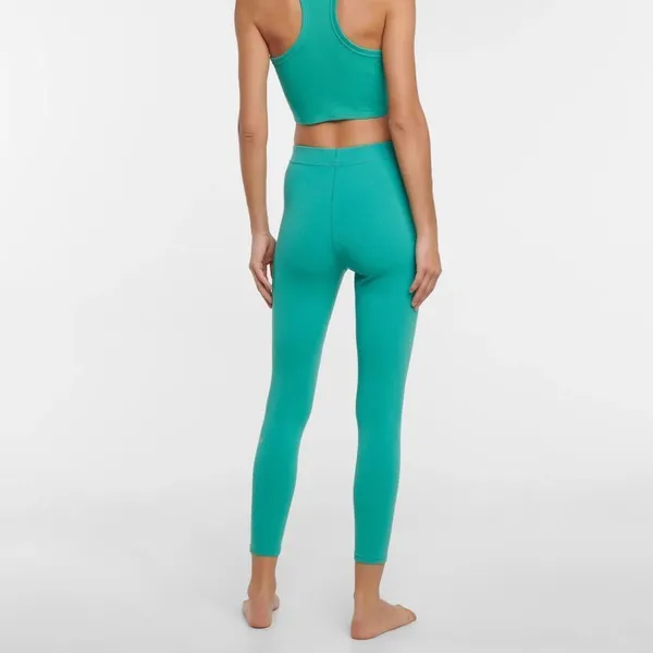 Alo Yoga Blissful Ribbed High Waist Legging Ocean Mist 7/8 - Image 2