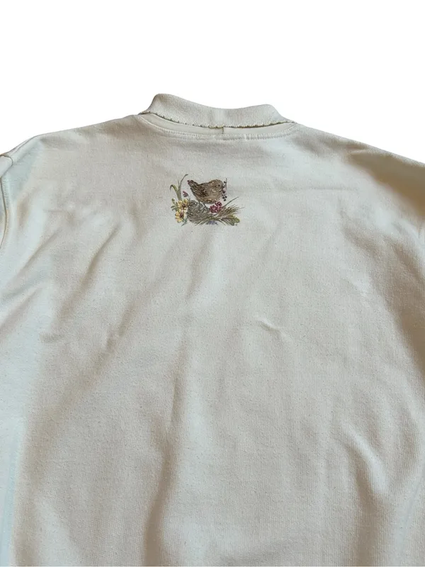 Vintage Northern Reflections Cream Grandma Collared Sweatshirt Cottagecore 90s - Image 6