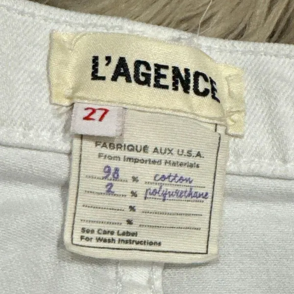 L’agence white denim shorts size 27 - Image 2