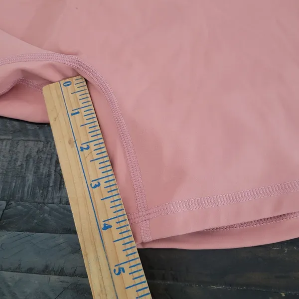 ONSET Women's Pink Athletic Shorts Black Logo Waistband Activewear Medium - Image 4