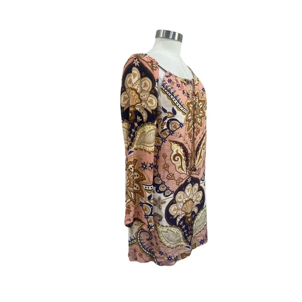Farm‎ Rio Paisley Floral Tie Front Boho Festival Mini Dress Size Large - Image 3