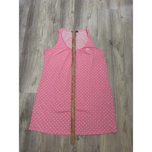 Lauren Ralph‎ Lauren Pink Polka Dot Tank Nightgown Size XL Scoop Neck Cotton - Image 5