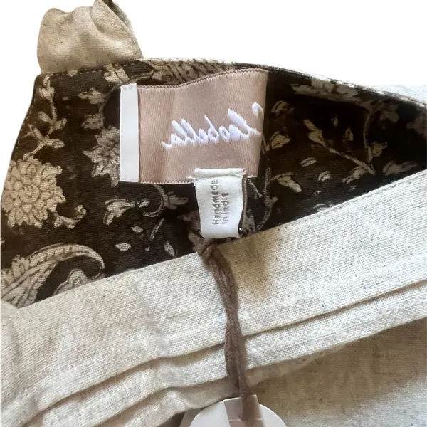 Cleobella Hand Printed Beige Linen Overalls | Small NWT - Image 5