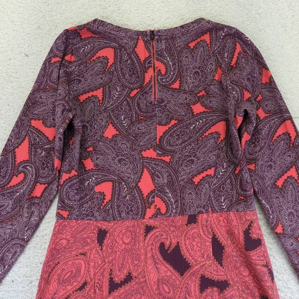 Boden Paisley Print Long Sleeve‎ Cotton Dress Womens 4 Casual - Image 5