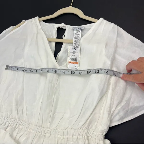 Tommy Bahama St. Lucia Linen-Blend Split-Shoulder Dress White SZ Small NEW *FLAW - Image 7