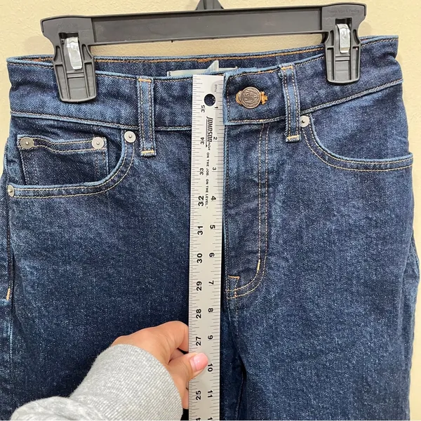 Madewell Women's The Curvy '90s Straight Leg Jeans dark blue wash denim size 23 - Image 7