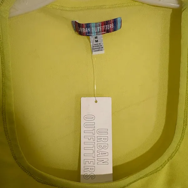 NWT Zara Sheer Mesh Neon Yellow Crop Top - Image 2