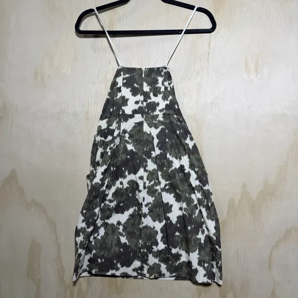 J.Crew Strapless Floral Dress‎ Size 2 Mini Cotton Green White Summer - Image 6