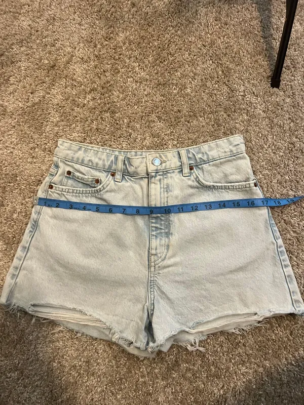 high waist Denim cut off jeans shorts - Image 7
