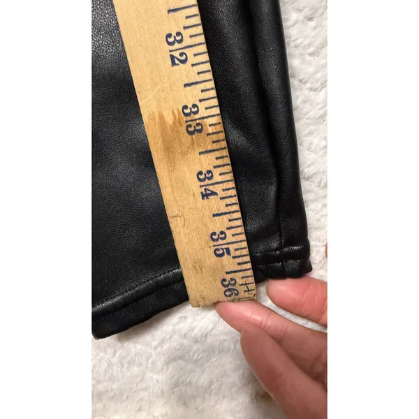 Abercrombie & Fitch Womens Black Vegan Leather High Rise Side Zip Leggings XS - Image 6