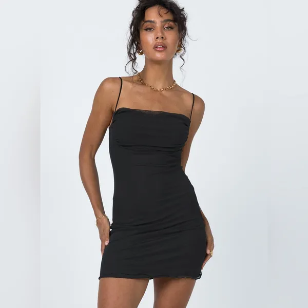 Princess Polly Sugar Mini Dress in Black Size 2 New with tag - Image 4