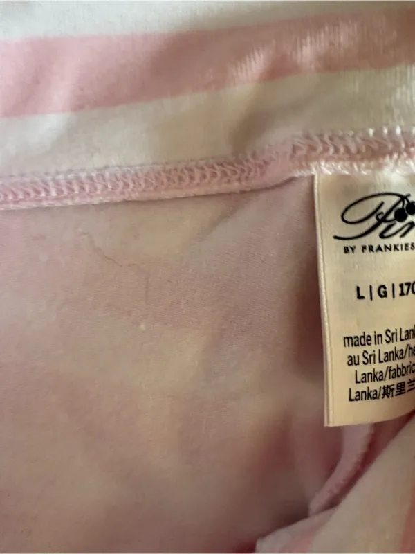 Frankie's Bikinis Pink & White Striped Tank Top and Shorts Set - Image 3