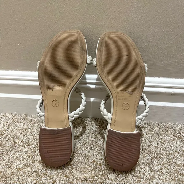 Cushionaire Neptune Off-White Braided Sandals Size 9 - Image 6