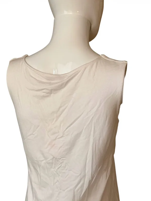 Sleeveless V-Neck Tie-Front Tank Top - Cream - Image 5